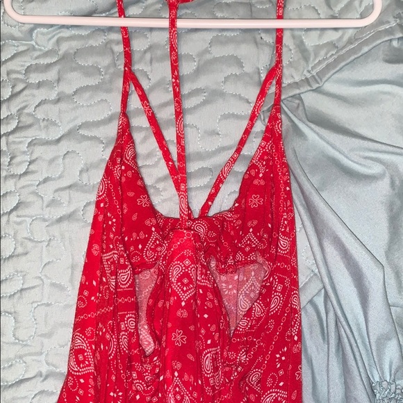 red patterned tank top - Picture 3 of 3